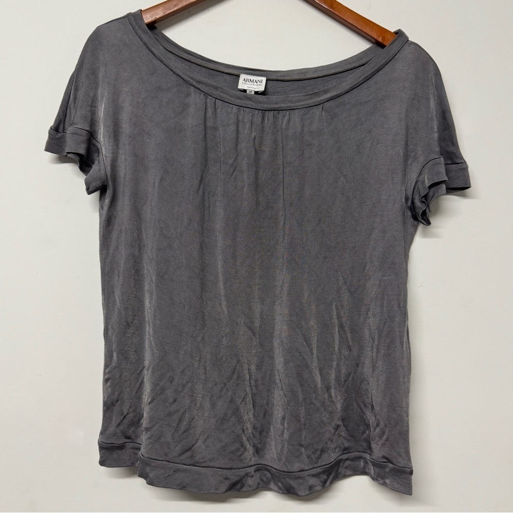 Armani Collezioni Gray Short Sleeve Tee Shirt